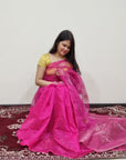 RANI PINK STAR Matka Muslin jamdani Saree