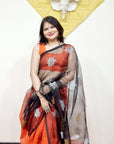 Matka Muslin jamdani Saree