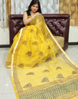 YELLOW kota doria hand-block