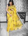 YELLOW kota doria hand-block