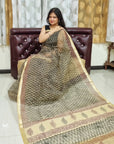 BLACK kota doria hand-block
