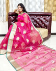 PINK kota silk weaving