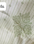 OFF WHITE AND GREEN PASHMINA DRESS MATERIAL