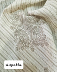 OFF WHITE AND GREY PASHMINA DRESS MATERIAL