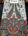 PEACH BEIGE KARANCHI PRINT DRESS MATERIAL