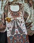 PEACH BEIGE KARANCHI PRINT DRESS MATERIAL