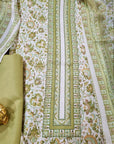 OLIVE GREEN KARANCHI PRINT DRESS MATERIAL