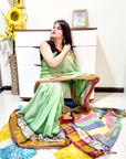 Rainbow border Soft cotton saree