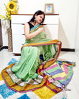Rainbow border Soft cotton saree