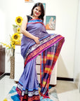 Rainbow border Soft cotton saree