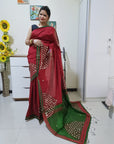 Mirror work Handloom Saree