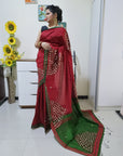 Mirror work Handloom Saree