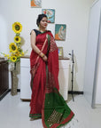 Mirror work Handloom Saree