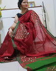 Mirror work Handloom Saree