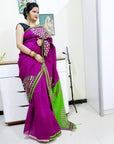 Mirror work Handloom Saree