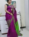 Mirror work Handloom Saree