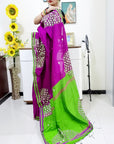Mirror work Handloom Saree