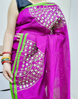 Mirror work Handloom Saree