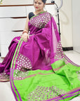 Mirror work Handloom Saree