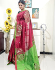 Mirror work Handloom Saree