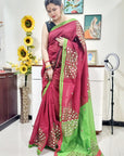 Mirror work Handloom Saree