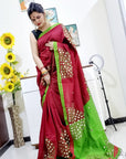 Mirror work Handloom Saree