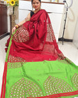 Mirror work Handloom Saree