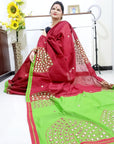 Mirror work Handloom Saree