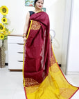 Mirror work Handloom Saree