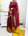 Mirror work Handloom Saree