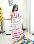 Digitally Printed Multicolor Saree