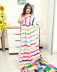 Digitally Printed Multicolor Saree