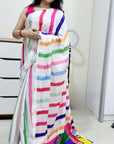 Digitally Printed Multicolor Saree