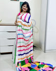 Digitally Printed Multicolor Saree