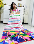 Digitally Printed Multicolor Saree