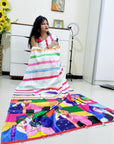 Digitally Printed Multicolor Saree