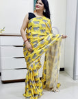 Digitally Printed Multicolor Saree