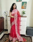 Premium quality supernet aari work saree