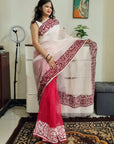 Premium quality supernet aari work saree