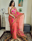 Premium quality supernet aari work saree