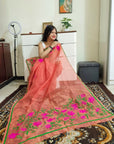 Premium quality supernet aari work saree