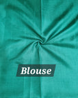 Rama green kalamkari print khadi silk saree