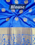 South Raw silk golden zari peacock weaving saree