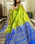 South Raw silk golden zari peacock weaving saree
