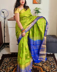 South Raw silk golden zari peacock weaving saree