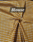 Golden brown peacock motif soft silk zari weaving saree