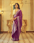 PURPLE Kanjeevaram Semi-silk saree