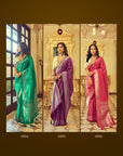 DARK PINK Kanjeevaram Semi-silk saree