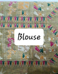 BLACK AND GOLDEN Madhubani Saree
