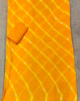 PURE GEORGETTE LEHARIYA WITH ZARI BORDER